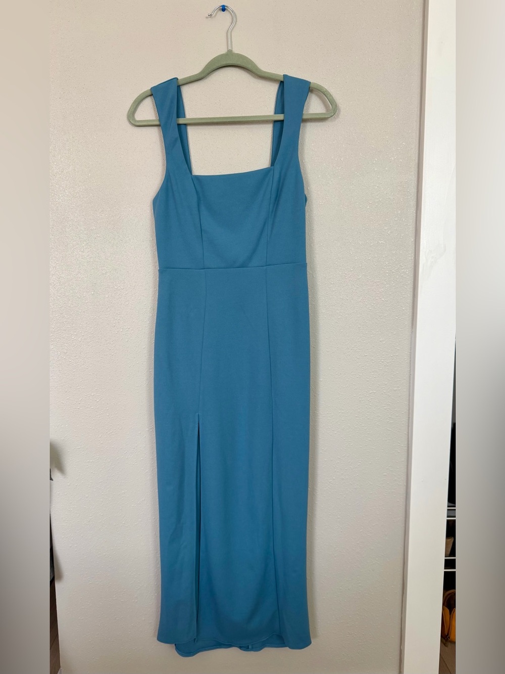 Show Me Your Mumu Eden Midi Dress - Blue Square Neck Dress